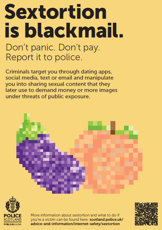 Sextortion advice from Police Scotland Icon